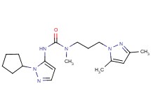 N'-(1-cyclopentyl-1H-pyrazol-5-yl)-N-[3-(3,5-dimethyl-1H-pyrazol-1-yl)propyl]-N-methylurea