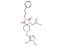 8-[(1,5-dimethyl-1H-pyrazol-4-yl)methyl]-1-isobutyl-3-[3-(3-pyridinyl)propyl]-1,3,8-triazaspiro[4.5]decane-2,4-dione