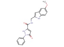 N-[(5-methoxy-1H-indol-2-yl)methyl]-5-oxo-1-phenyl-2,5-dihydro-1H-pyrazole-3-carboxamide