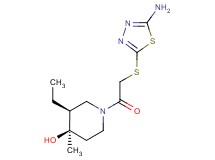 (3S*,4R*)-1-{[(5-amino-1,3,4-thiadiazol-2-yl)thio]acetyl}-3-ethyl-4-methylpiperidin-4-ol
