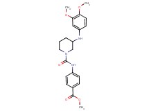 methyl 4-[({3-[(3,4-dimethoxyphenyl)amino]-1-piperidinyl}carbonyl)amino]benzoate