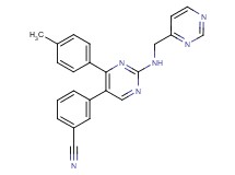3-{4-(4-methylphenyl)-2-[(pyrimidin-4-ylmethyl)amino]pyrimidin-5-yl}benzonitrile