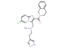 N-{[6-chloro-2-(3,4-dihydro-2(1H)-isoquinolinylcarbonyl)imidazo[1,2-a]pyridin-3-yl]methyl}-N-methyl-2-(1H-pyrazol-4-yl)ethanamine