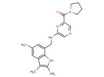 6-(pyrrolidin-1-ylcarbonyl)-N-[(2,3,5-trimethyl-1H-indol-7-yl)methyl]pyrazin-2-amine