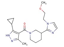 1-[(5-cyclopropyl-3-methyl-1H-pyrazol-4-yl)carbonyl]-3-[1-(2-methoxyethyl)-1H-imidazol-2-yl]piperidine