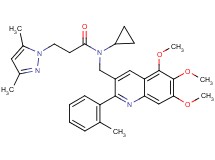 N-cyclopropyl-3-(3,5-dimethyl-1H-pyrazol-1-yl)-N-{[5,6,7-trimethoxy-2-(2-methylphenyl)-3-quinolinyl]methyl}propanamide