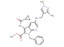 methyl 1-benzyl-3-[(cyclopropylcarbonyl)amino]-5-{[(1,3-dimethyl-1H-pyrazol-4-yl)methyl]amino}-1H-pyrrolo[2,3-b]pyridine-2-carboxylate