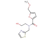 N-(2-hydroxyethyl)-5-(methoxymethyl)-N-(1,3-thiazol-2-ylmethyl)-2-furamide