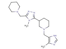 1-[(4-methyl-1H-imidazol-5-yl)methyl]-3-[4-methyl-5-(piperidin-1-ylmethyl)-4H-1,2,4-triazol-3-yl]piperidine