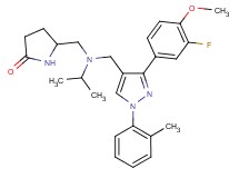 5-{[{[3-(3-fluoro-4-methoxyphenyl)-1-(2-methylphenyl)-1H-pyrazol-4-yl]methyl}(isopropyl)amino]methyl}-2-pyrrolidinone
