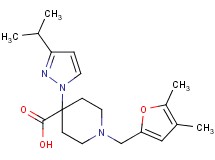 1-[(4,5-dimethyl-2-furyl)methyl]-4-(3-isopropyl-1H-pyrazol-1-yl)piperidine-4-carboxylic acid