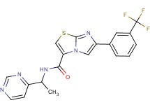 N-[1-(4-pyrimidinyl)ethyl]-6-[3-(trifluoromethyl)phenyl]imidazo[2,1-b][1,3]thiazole-3-carboxamide