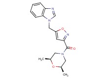 1-[(3-{[(2R*,6S*)-2,6-dimethyl-4-morpholinyl]carbonyl}-5-isoxazolyl)methyl]-1H-benzimidazole