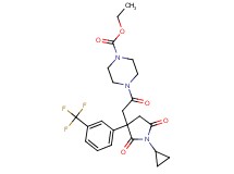 ethyl 4-({1-cyclopropyl-2,5-dioxo-3-[3-(trifluoromethyl)phenyl]-3-pyrrolidinyl}acetyl)-1-piperazinecarboxylate