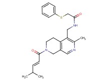 N-({3-methyl-7-[(2E)-4-methyl-2-pentenoyl]-5,6,7,8-tetrahydro-2,7-naphthyridin-4-yl}methyl)-2-(phenylthio)acetamide