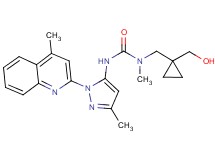 N-{[1-(hydroxymethyl)cyclopropyl]methyl}-N-methyl-N'-[3-methyl-1-(4-methylquinolin-2-yl)-1H-pyrazol-5-yl]urea