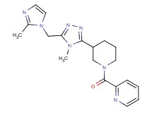 2-[(3-{4-methyl-5-[(2-methyl-1H-imidazol-1-yl)methyl]-4H-1,2,4-triazol-3-yl}piperidin-1-yl)carbonyl]pyridine