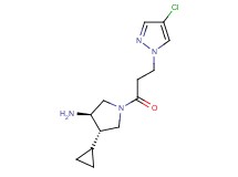 (3R*,4S*)-1-[3-(4-chloro-1H-pyrazol-1-yl)propanoyl]-4-cyclopropylpyrrolidin-3-amine