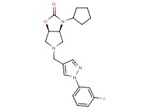 (3aS*,6aR*)-3-cyclopentyl-5-{[1-(3-fluorophenyl)-1H-pyrazol-4-yl]methyl}hexahydro-2H-pyrrolo[3,4-d][1,3]oxazol-2-one
