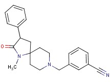 3-[(1-methyl-2-oxo-3-phenyl-1,8-diazaspiro[4.5]dec-8-yl)methyl]benzonitrile