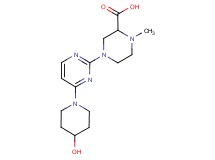 4-[4-(4-hydroxypiperidin-1-yl)pyrimidin-2-yl]-1-methylpiperazine-2-carboxylic acid