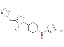 4-[5-(1H-imidazol-1-ylmethyl)-4-methyl-4H-1,2,4-triazol-3-yl]-1-[(3-methylisoxazol-5-yl)carbonyl]piperidine