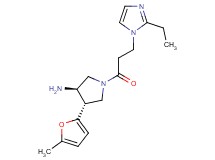 (3R*,4S*)-1-[3-(2-ethyl-1H-imidazol-1-yl)propanoyl]-4-(5-methyl-2-furyl)pyrrolidin-3-amine