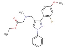 ethyl N-{[3-(2-fluoro-4-methoxyphenyl)-1-phenyl-1H-pyrazol-4-yl]methyl}-N-methylglycinate