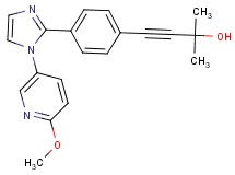 4-{4-[1-(6-methoxypyridin-3-yl)-1H-imidazol-2-yl]phenyl}-2-methylbut-3-yn-2-ol