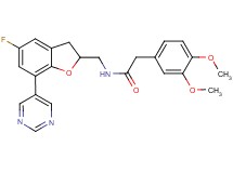 2-(3,4-dimethoxyphenyl)-N-{[5-fluoro-7-(5-pyrimidinyl)-2,3-dihydro-1-benzofuran-2-yl]methyl}acetamide