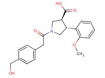 (3S*,4R*)-1-{[4-(hydroxymethyl)phenyl]acetyl}-4-(2-methoxyphenyl)pyrrolidine-3-carboxylic acid