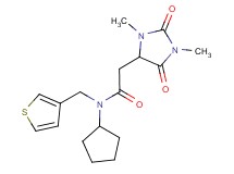 N-cyclopentyl-2-(1,3-dimethyl-2,5-dioxoimidazolidin-4-yl)-N-(3-thienylmethyl)acetamide