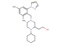 2-{1-cyclohexyl-4-[2,4-dimethyl-6-(1H-pyrazol-1-yl)benzyl]-2-piperazinyl}ethanol