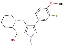(1-{[3-(3-fluoro-4-methoxyphenyl)-1H-pyrazol-4-yl]methyl}-2-piperidinyl)methanol