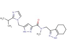 5-[(2-isopropyl-1H-imidazol-1-yl)methyl]-N-methyl-N-(4,5,6,7-tetrahydro-1H-indazol-3-ylmethyl)-1H-pyrazole-3-carboxamide
