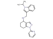 N-[(1-isopropyl-1H-indol-3-yl)methyl]-1-(2-pyridinyl)-4,5,6,7-tetrahydro-1H-indazol-4-amine