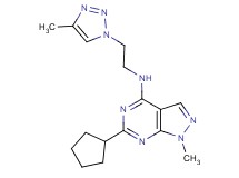 6-cyclopentyl-1-methyl-N-[2-(4-methyl-1H-1,2,3-triazol-1-yl)ethyl]-1H-pyrazolo[3,4-d]pyrimidin-4-amine