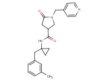 N-[1-(3-methylbenzyl)cyclopropyl]-5-oxo-1-(pyridin-4-ylmethyl)pyrrolidine-3-carboxamide