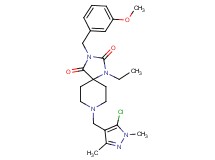 8-[(5-chloro-1,3-dimethyl-1H-pyrazol-4-yl)methyl]-1-ethyl-3-(3-methoxybenzyl)-1,3,8-triazaspiro[4.5]decane-2,4-dione