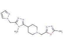 1-[(5-methyl-1,3,4-oxadiazol-2-yl)methyl]-4-[4-methyl-5-(1H-pyrazol-1-ylmethyl)-4H-1,2,4-triazol-3-yl]piperidine