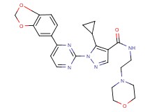 1-[4-(1,3-benzodioxol-5-yl)-2-pyrimidinyl]-5-cyclopropyl-N-[2-(4-morpholinyl)ethyl]-1H-pyrazole-4-carboxamide