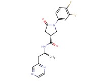 1-(3,4-difluorophenyl)-N-[1-methyl-2-(2-pyrazinyl)ethyl]-5-oxo-3-pyrrolidinecarboxamide