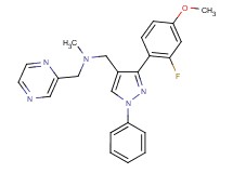 1-[3-(2-fluoro-4-methoxyphenyl)-1-phenyl-1H-pyrazol-4-yl]-N-methyl-N-(2-pyrazinylmethyl)methanamine
