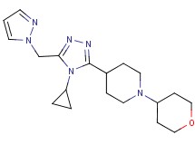 4-[4-cyclopropyl-5-(1H-pyrazol-1-ylmethyl)-4H-1,2,4-triazol-3-yl]-1-(tetrahydro-2H-pyran-4-yl)piperidine