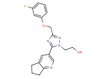 2-{5-(6,7-dihydro-5H-cyclopenta[b]pyridin-3-yl)-3-[(3-fluorophenoxy)methyl]-1H-1,2,4-triazol-1-yl}ethanol