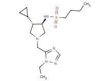 N-{rel-(3R,4S)-4-cyclopropyl-1-[(1-ethyl-1H-1,2,4-triazol-5-yl)methyl]-3-pyrrolidinyl}-1-butanesulfonamide hydrochloride