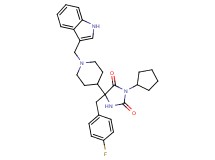 3-cyclopentyl-5-(4-fluorobenzyl)-5-[1-(1H-indol-3-ylmethyl)-4-piperidinyl]-2,4-imidazolidinedione