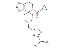 5-(cyclopropylcarbonyl)-1'-[(3-isopropylisoxazol-5-yl)methyl]-1,5,6,7-tetrahydrospiro[imidazo[4,5-c]pyridine-4,4'-piperidine]