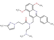 N-{[5,8-dimethoxy-2-(4-methylphenyl)-3-quinolinyl]methyl}-N-[2-(dimethylamino)ethyl]-3-(3-methyl-1H-pyrazol-1-yl)propanamide