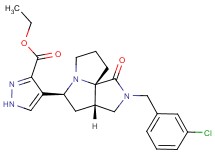 ethyl 4-[(3aS*,5S*,9aS*)-2-(3-chlorobenzyl)-1-oxooctahydro-7H-pyrrolo[3,4-g]pyrrolizin-5-yl]-1H-pyrazole-3-carboxylate